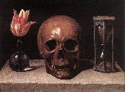 CERUTI, Giacomo Still-Life with a Skull  jg oil painting on canvas